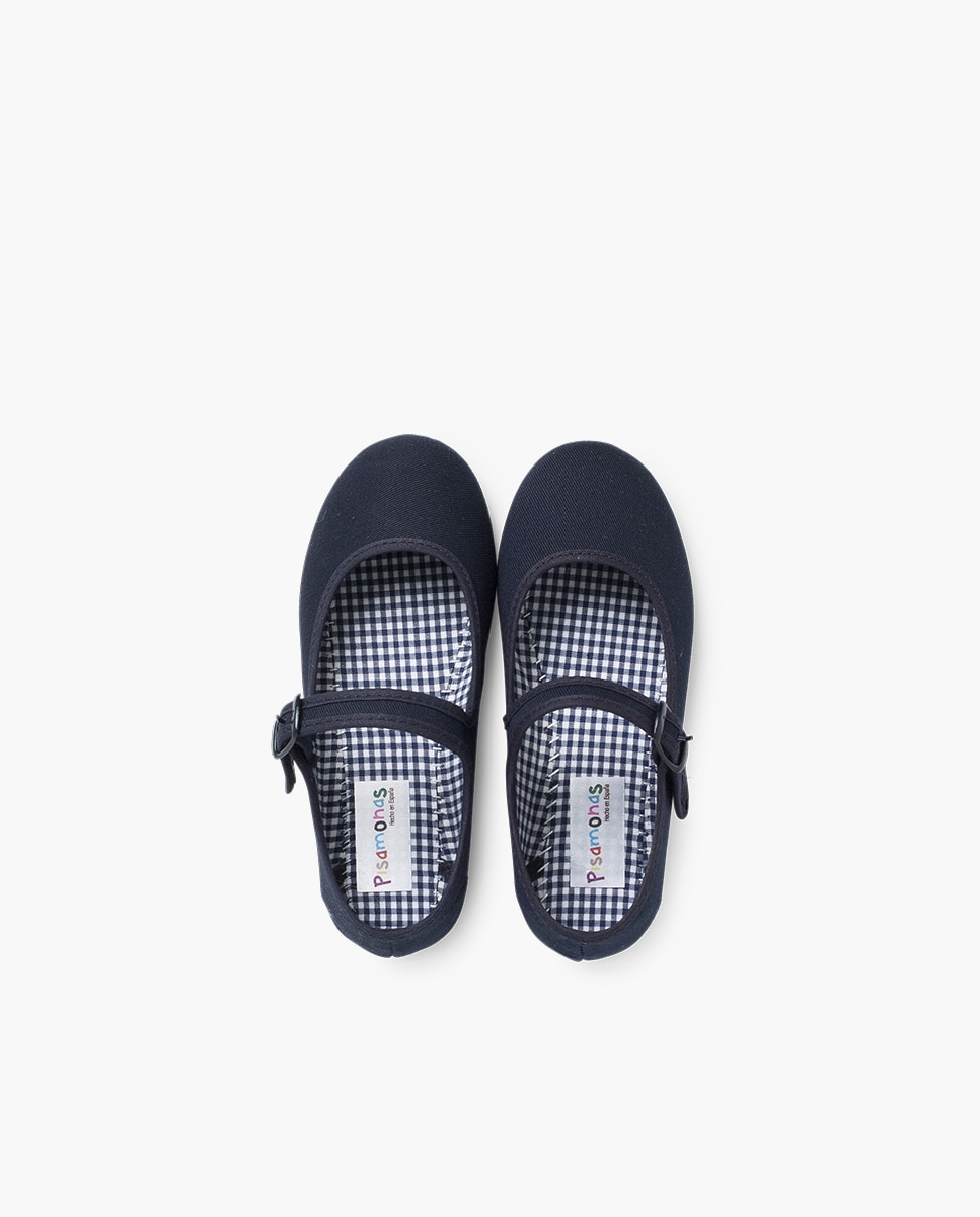 Merceditas em Tecido com Fivela Tamanhos Grandes Azul-marinho-4