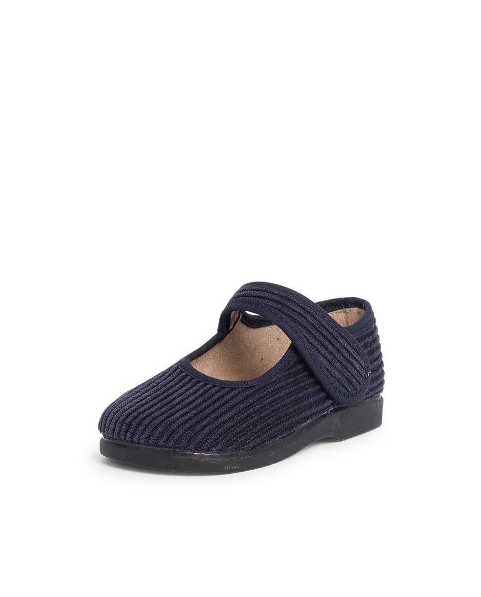 Pantufas Fechadas Infantil de Bombazina Azul-marinho-2