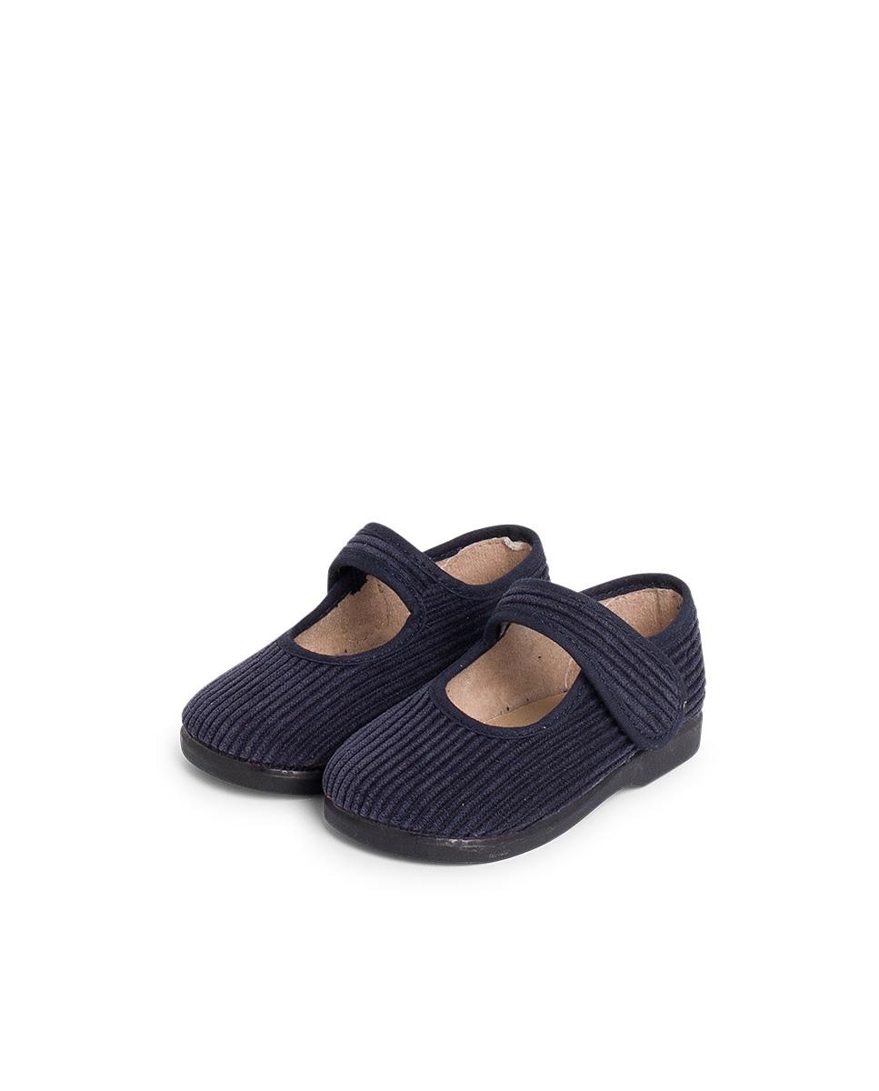 Pantufas Fechadas Infantil de Bombazina Azul-marinho-4