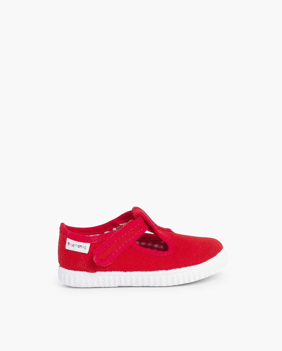 Pepitos para Bebé em Lona com Velcro Vermelho-1