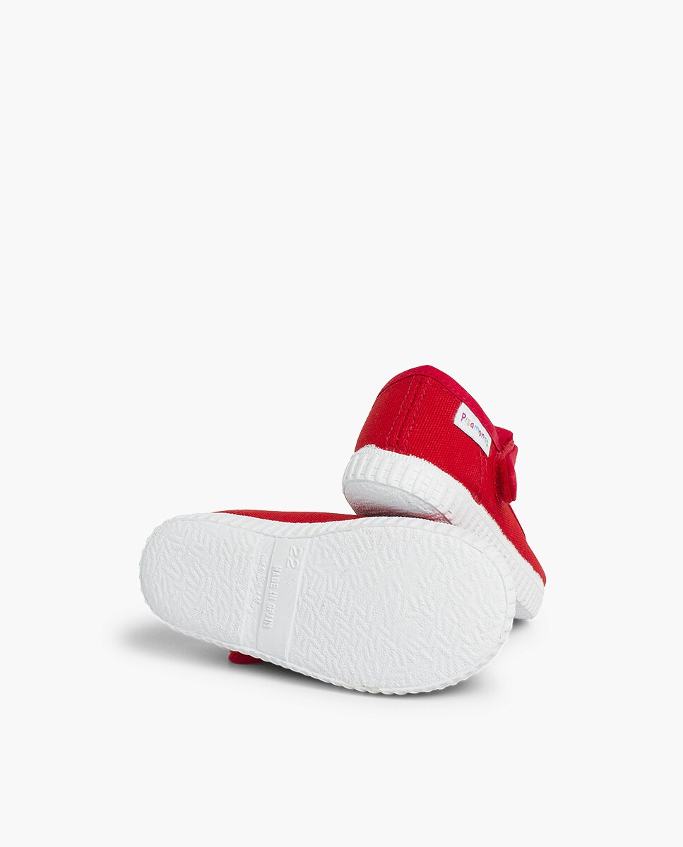 Pepitos para Bebé em Lona com Velcro Vermelho-2