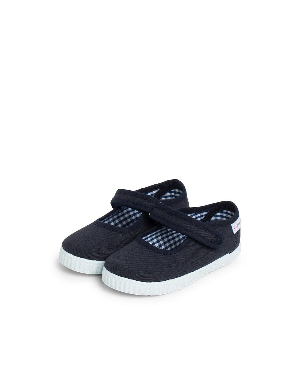 Sapatos de Presilha com Fita Adesiva na Sola Tipo Sapatilhas - Azul-Marinho Azul-marinho-4