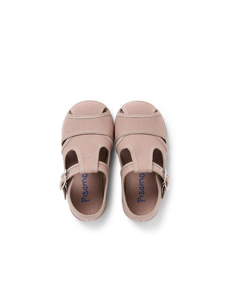 Sapatos de Presilha para Bebé de Lona Abertos Camel-5