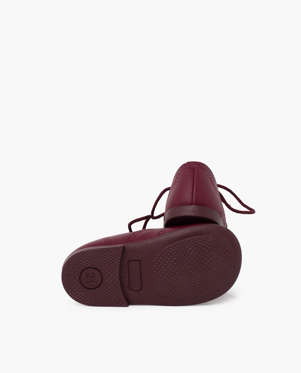 Sapatos de Atacadores e Bluchers de Bebé / Sapato Inglês de Pele Bordeaux-2