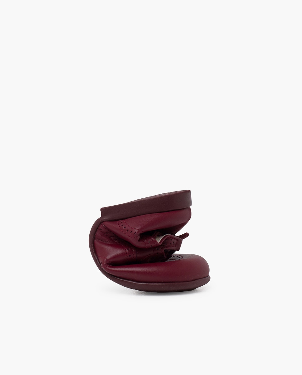 Sapatos de Atacadores e Bluchers de Bebé / Sapato Inglês de Pele Bordeaux-5