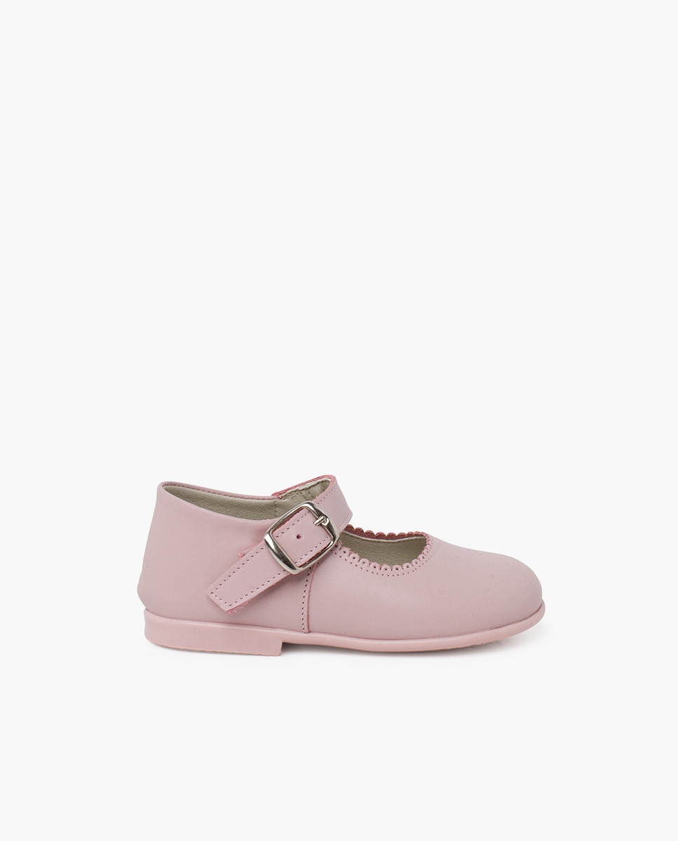 Merceditas de Bebé Pele Hebilla Rosa-claro-1