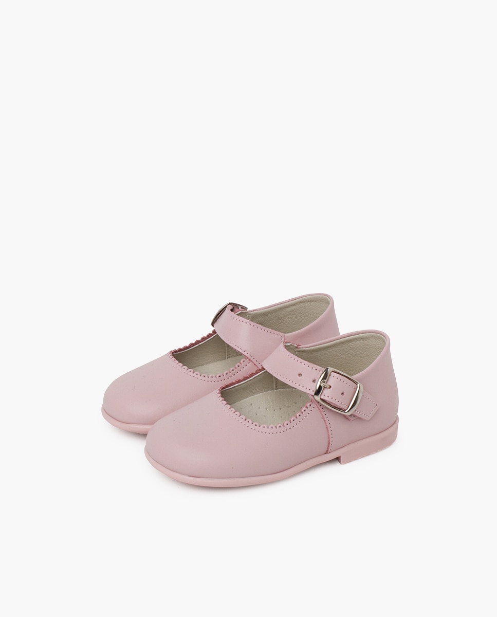 Merceditas de Bebé Pele Hebilla Rosa-claro-3