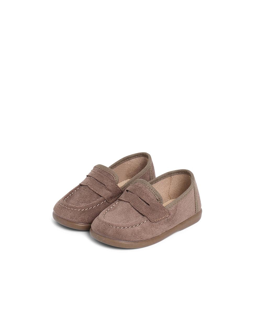 Mocassins para Bebé em Serratex Taupe-3