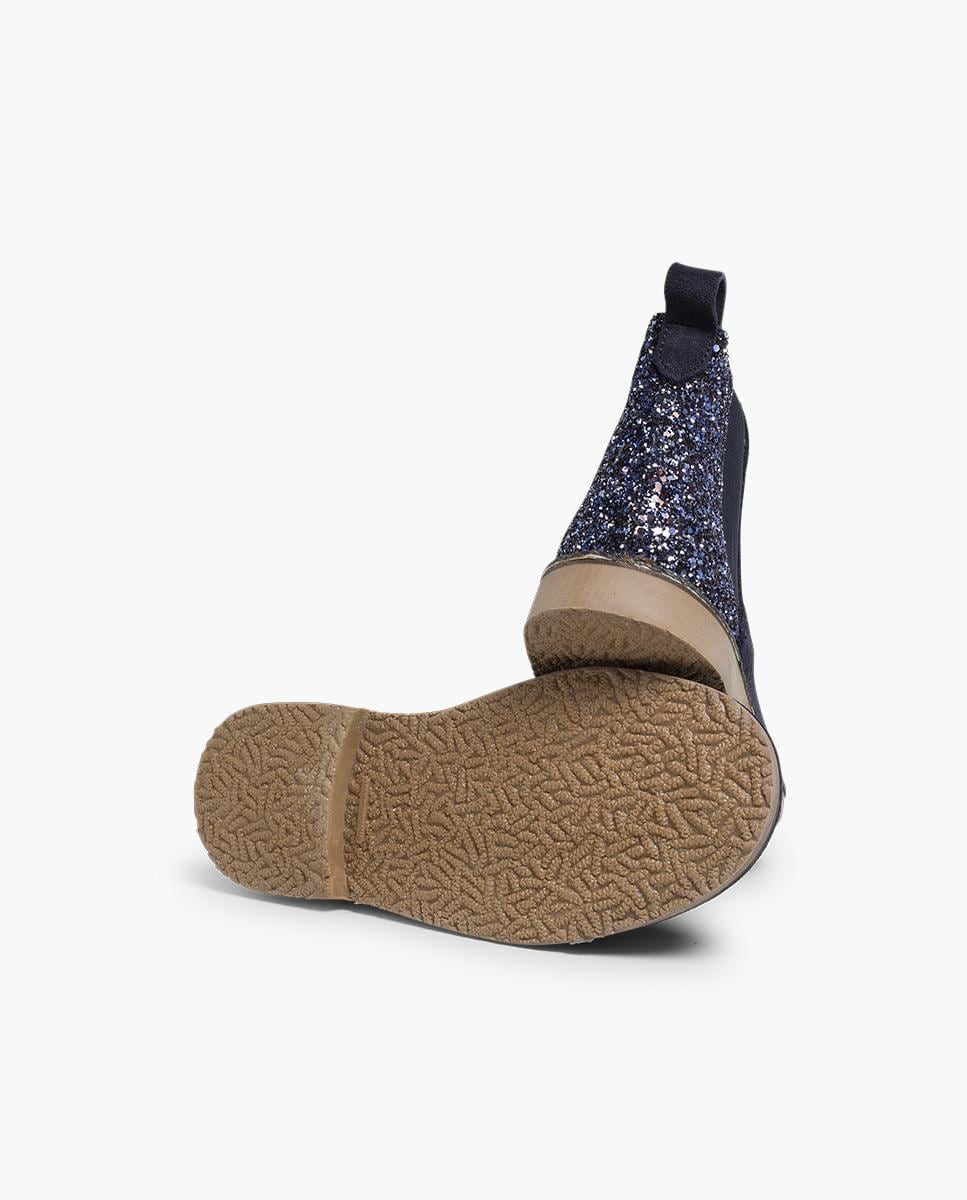 Botas em Camurça com Calcanhar Glitter Azul-marinho-3