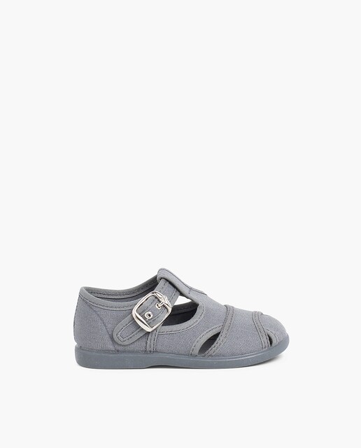 Imagem 0 de Sapatos de Presilha para Bebé de Lona Abertos