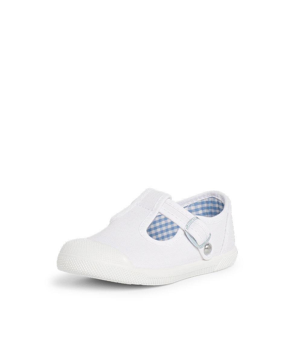 Sapatos de Bebé em Lona com Biqueira de Borracha Tipo Pepitos Pisamonas Branco-2