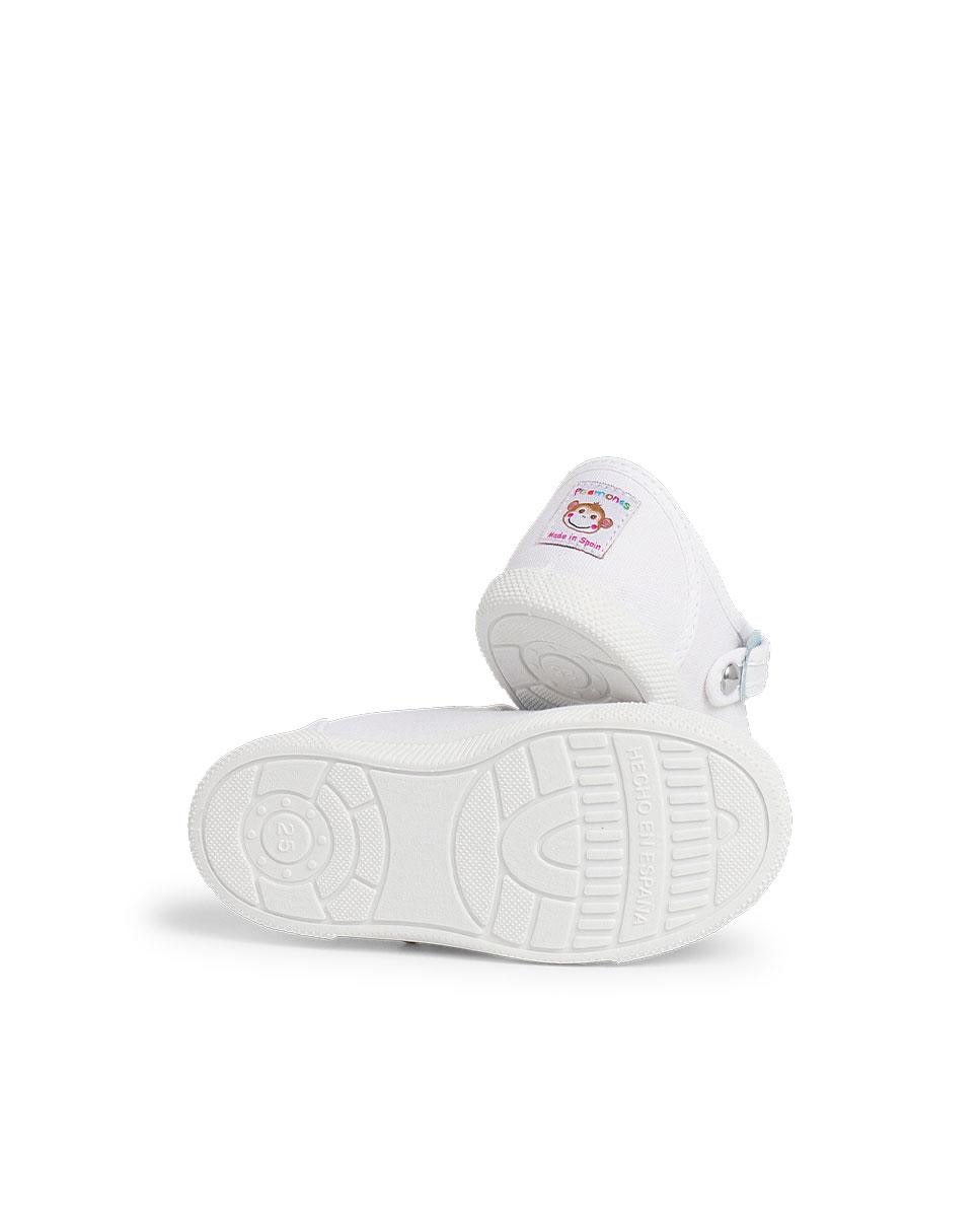 Sapatos de Bebé em Lona com Biqueira de Borracha Tipo Pepitos Pisamonas Branco-3