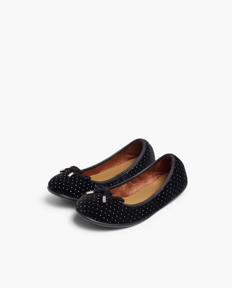 Bailarinas Infantil com Brilhantes Pisamonas Preto-3