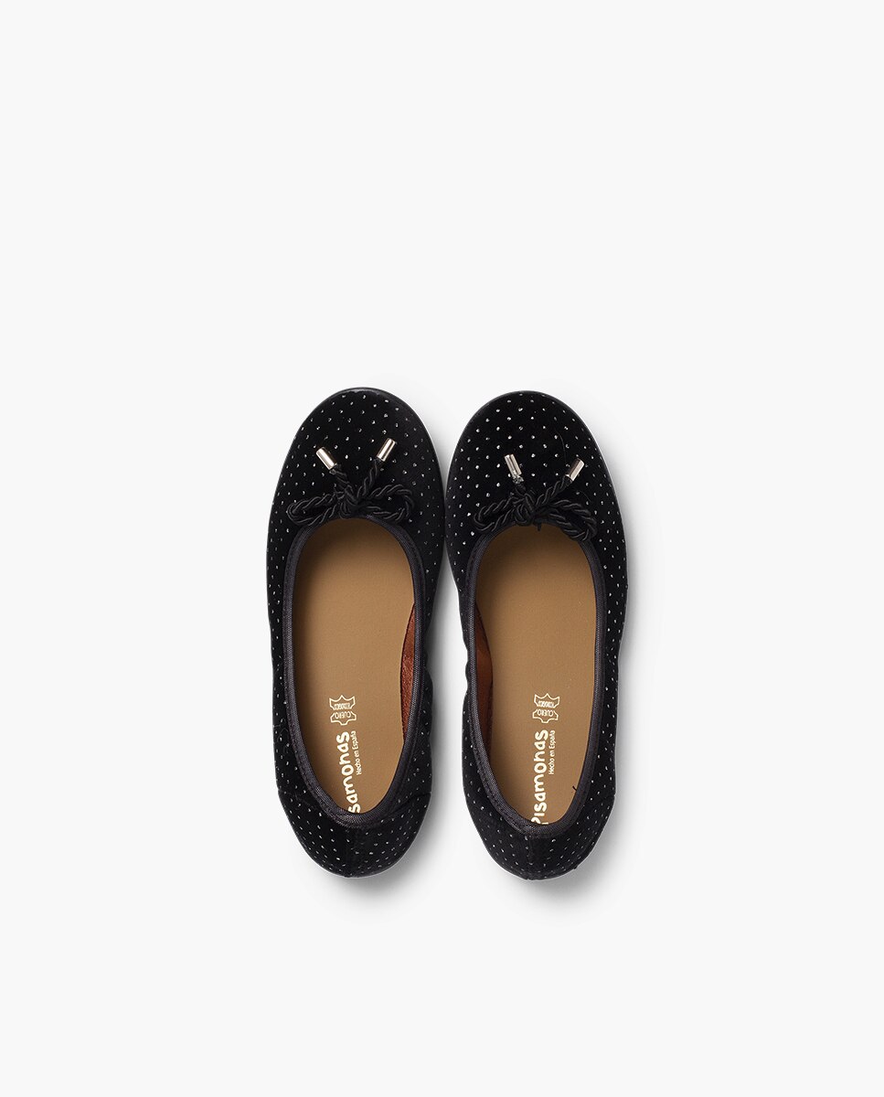 Bailarinas Infantil com Brilhantes Pisamonas Preto-4