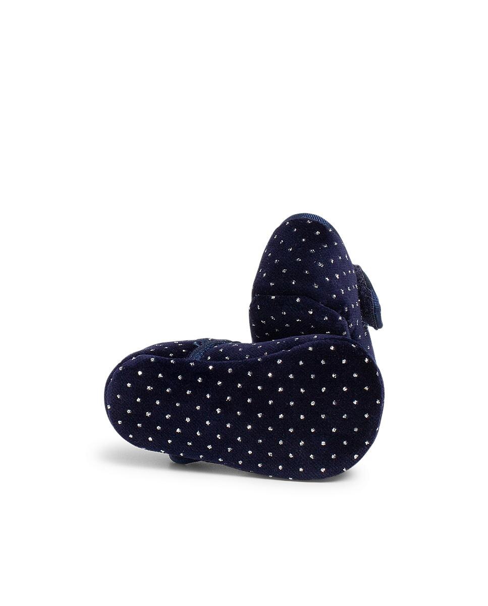 Merceditas para Bebé de Veludo Azul-marinho-2