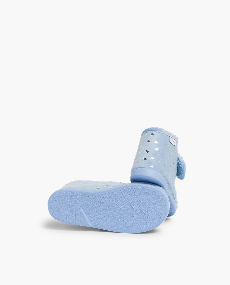 Pantufas Fechadas de Bebé de Estar Por Casa Pisamonas Celeste-2