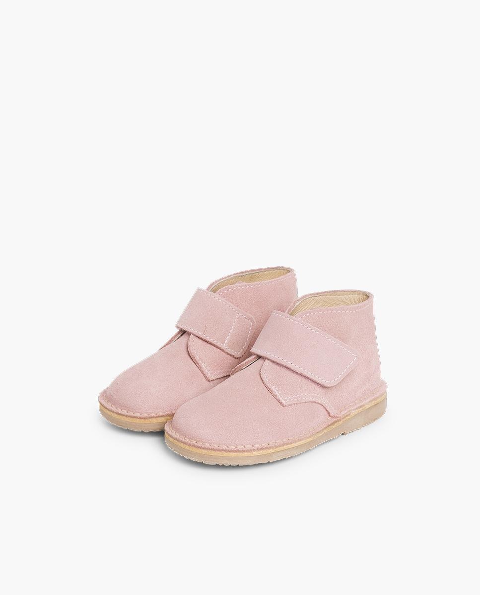 Botas Infantil Estilo Safari com Velcro Rosa-4