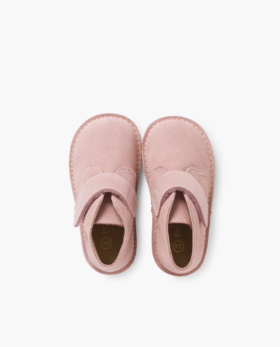 Botas Infantil Estilo Safari com Velcro Rosa-5