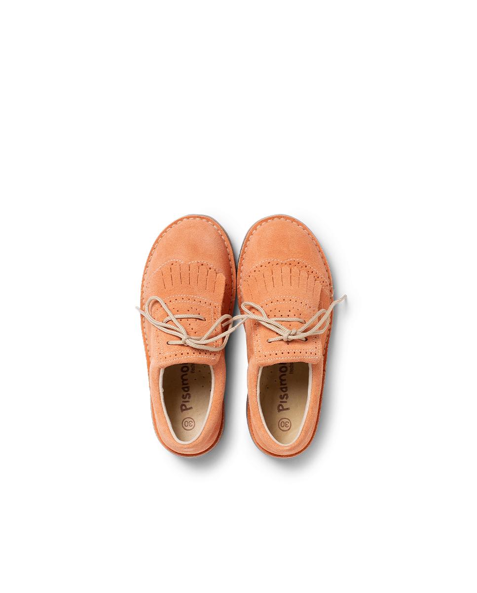 Sapatos de Cordões Infantil com Franjas Salmão-5