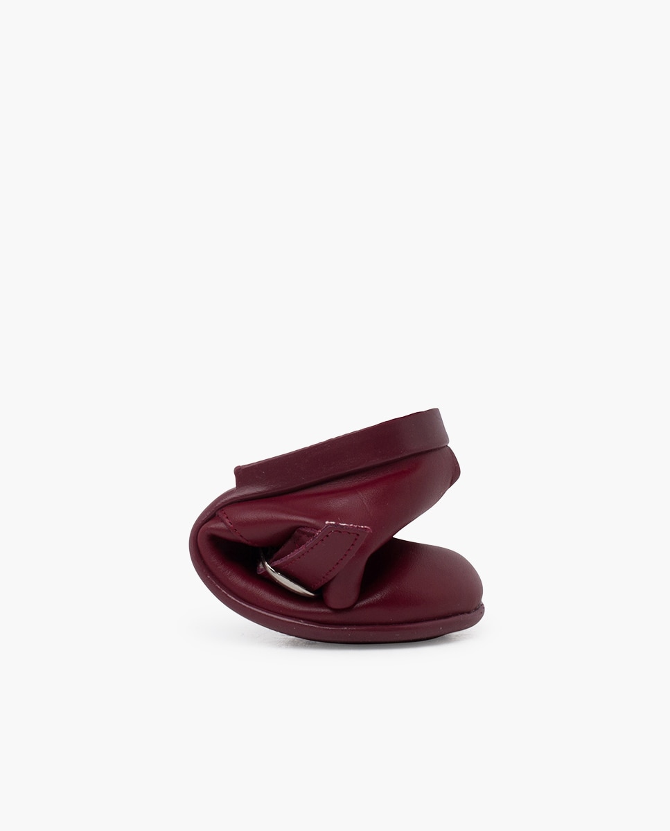 Sapatos de Presilha de Pele para Bebé Bordeaux-5