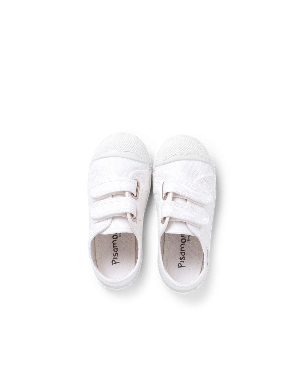 Sapatilhas de Lona Infantil com Velcro Branco-5