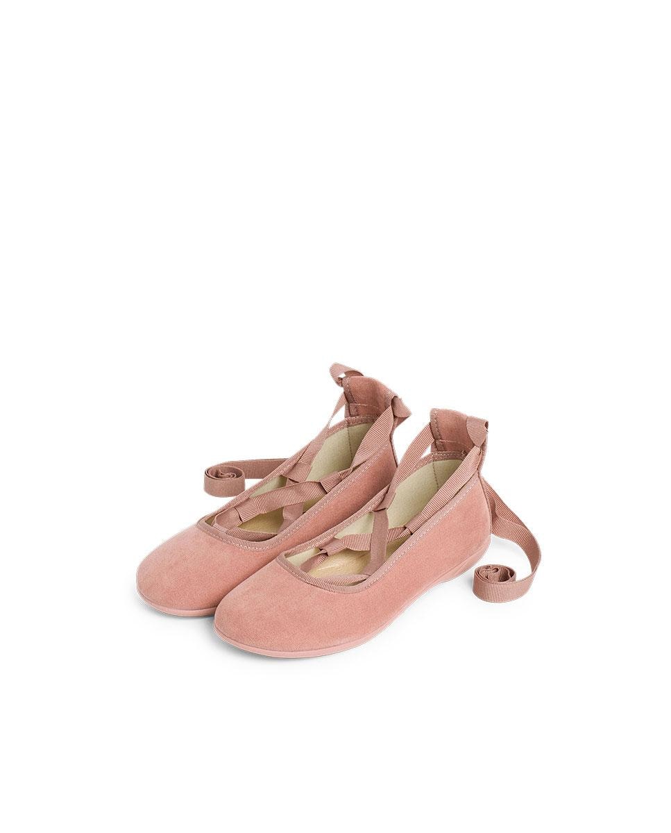 Sabrinas Infantil Efeito Camurça com Tiras Rosa-claro-4