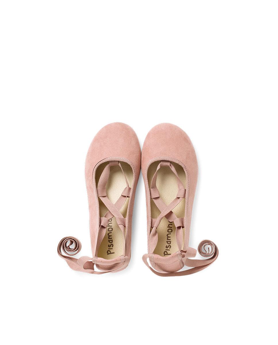 Sabrinas Infantil Efeito Camurça com Tiras Rosa-claro-5