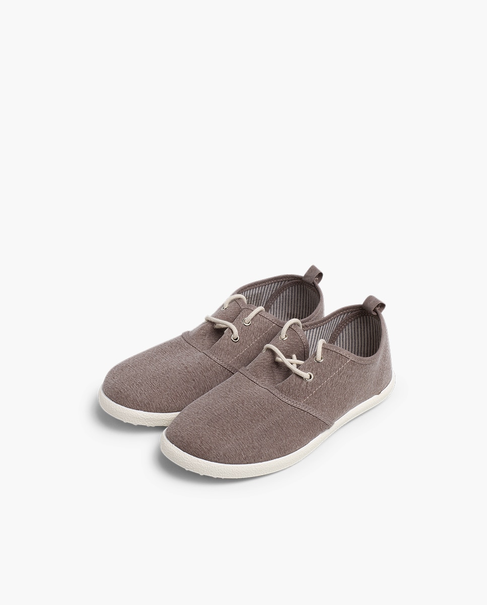 Sapatos de Cordões Infantil com Atacadores Sola de Borracha Pisamonas Taupe-3
