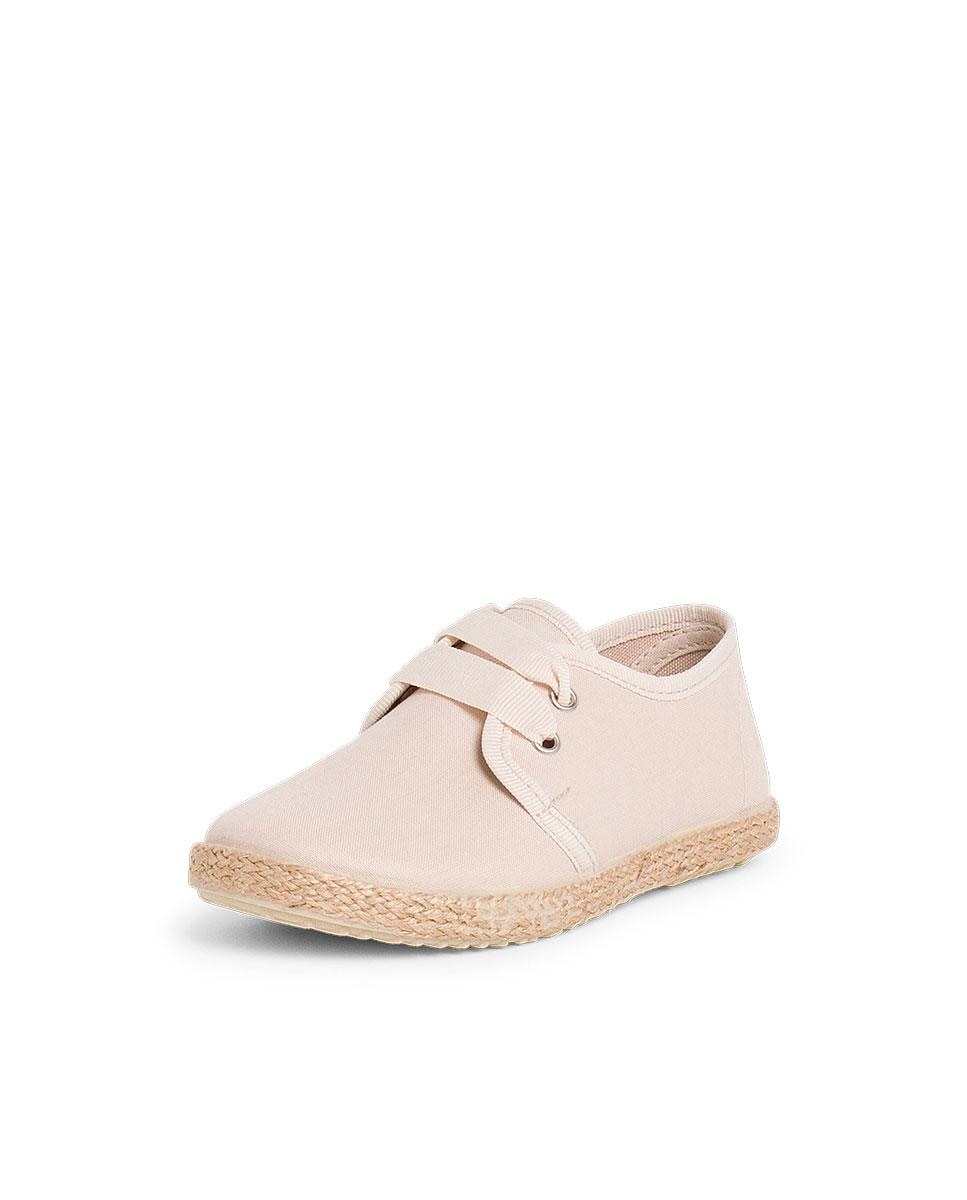 Sapatos de Cordões Efeito Acetinado Infantil Bege-2