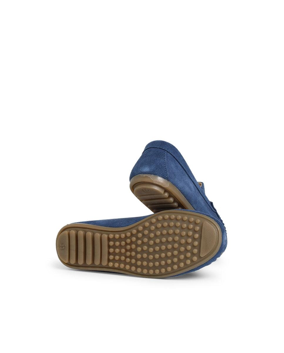 Mocassins Infantil de Camurça com Travessão Pisamonas Azul-claro-3