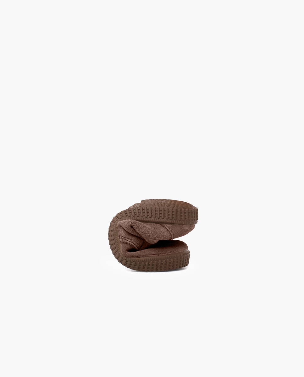 Botas de Bebé em Croute com Fecho de Atacadores Taupe-5