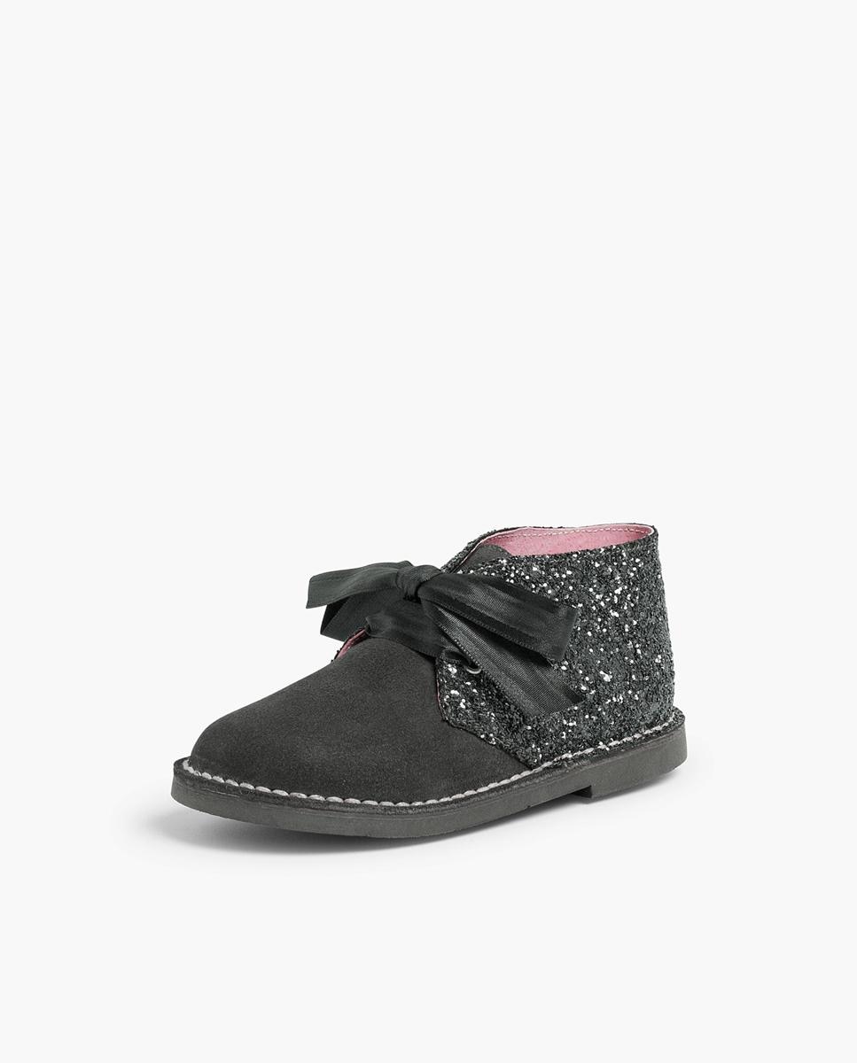Botas de Pele com Glitter Cinzento-escuro-2