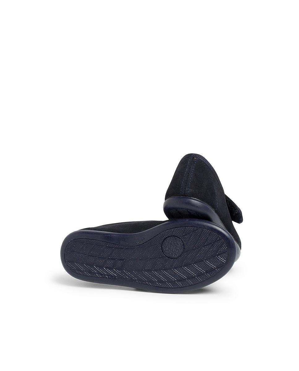 Merceditas em Camurça com Velcro Infantil Pisamonas Azul-marinho-3