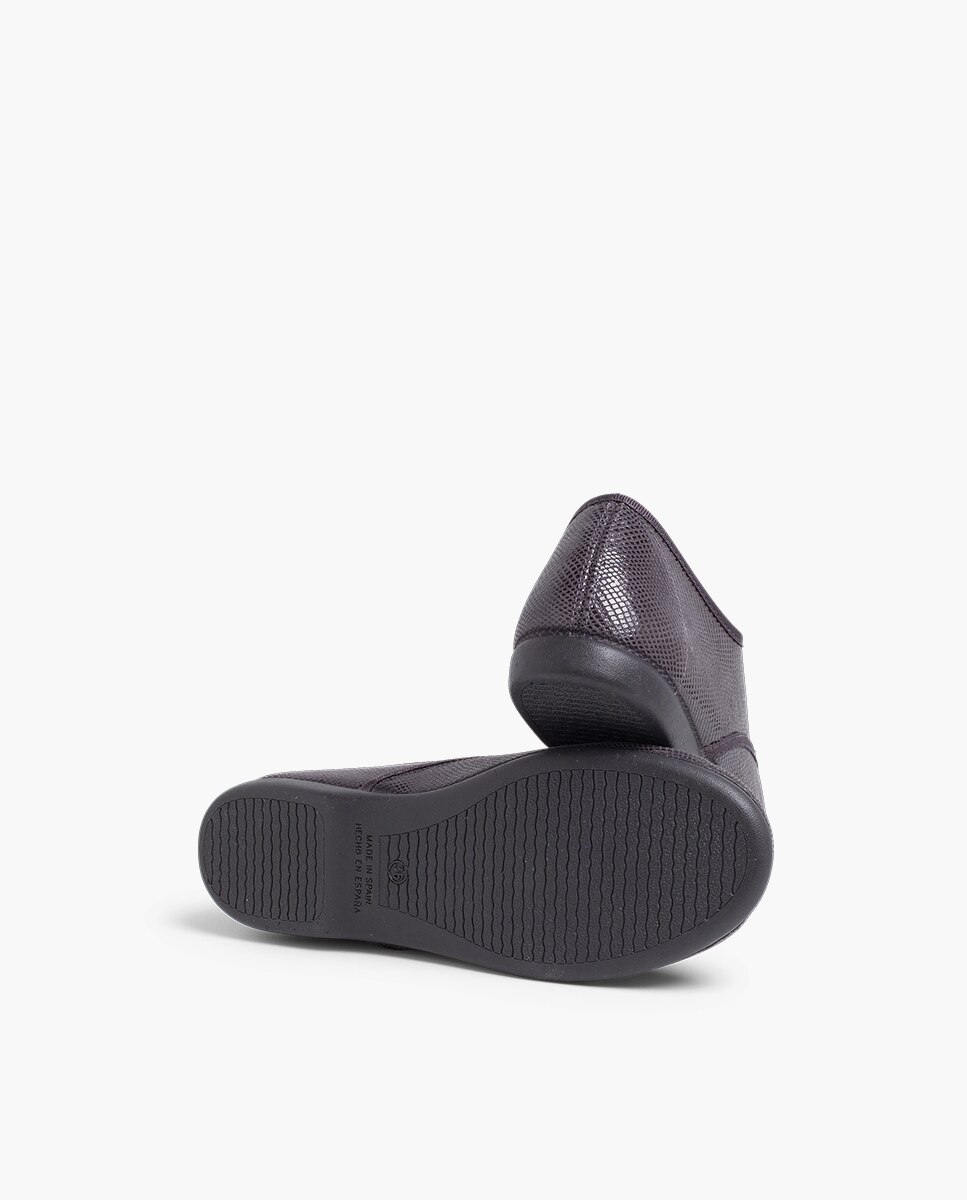 Sapatos de Cordões Efeito Serpente Cinzento-escuro-2