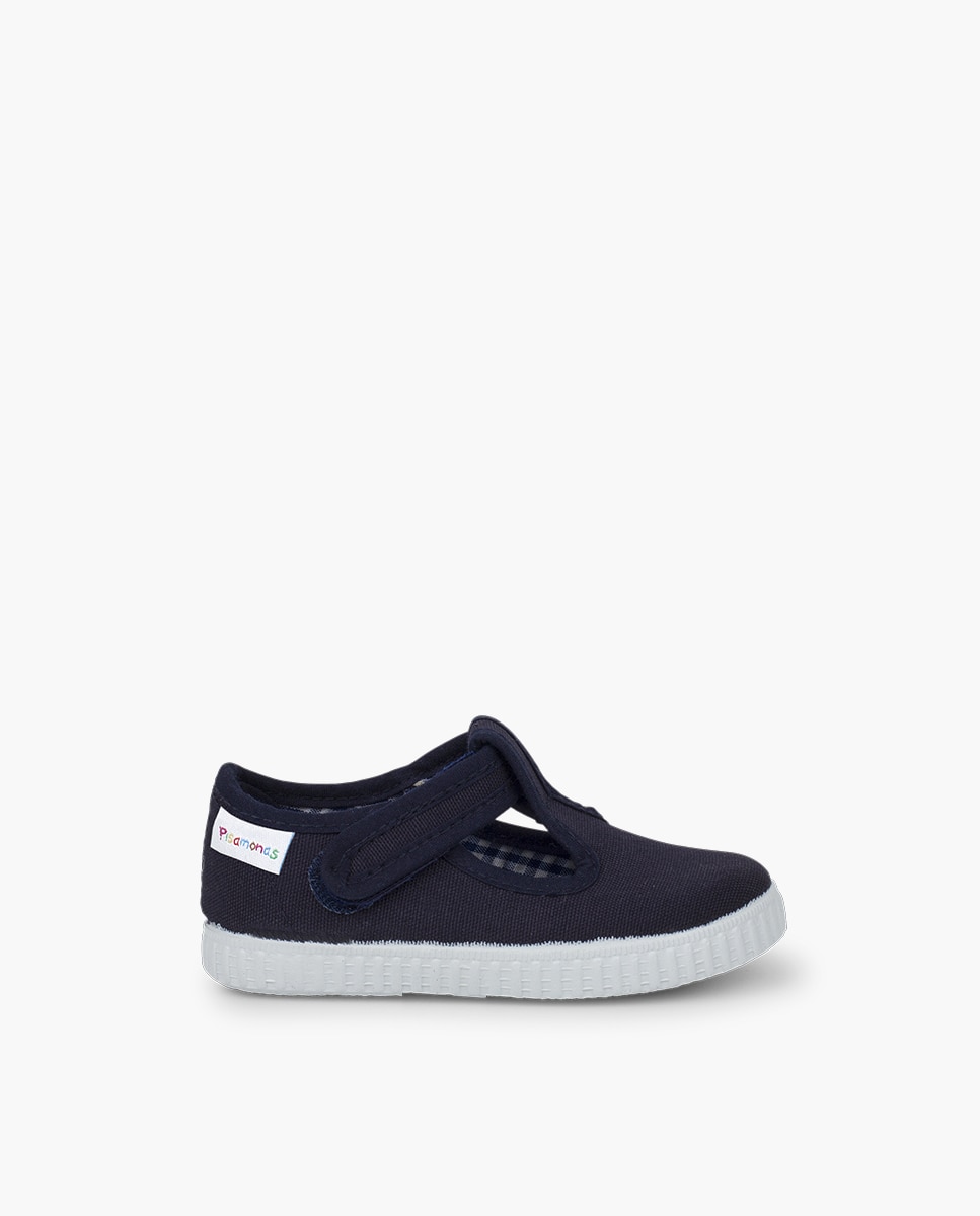 Sapatos de Criança com Tira Adesiva Tipo Sapatilhas em Branco Pisamonas Azul-marinho-1