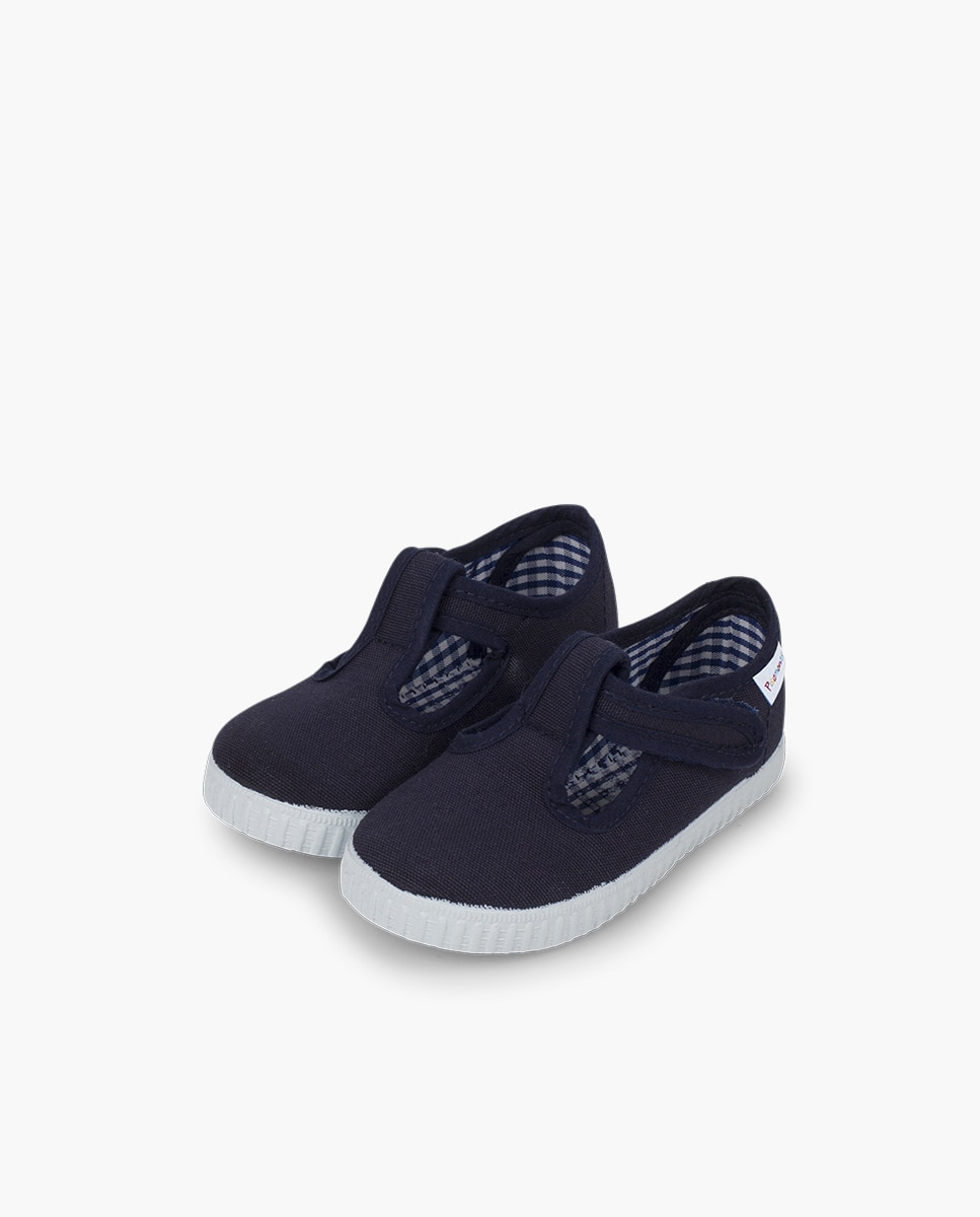 Sapatos de Criança com Tira Adesiva Tipo Sapatilhas em Branco Pisamonas Azul-marinho-3
