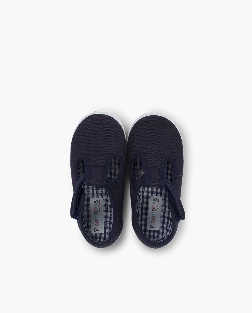Sapatos de Criança com Tira Adesiva Tipo Sapatilhas em Branco Pisamonas Azul-marinho-4