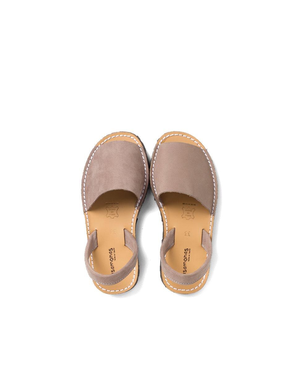Menorquinas Infantil de Nobuck Taupe-5