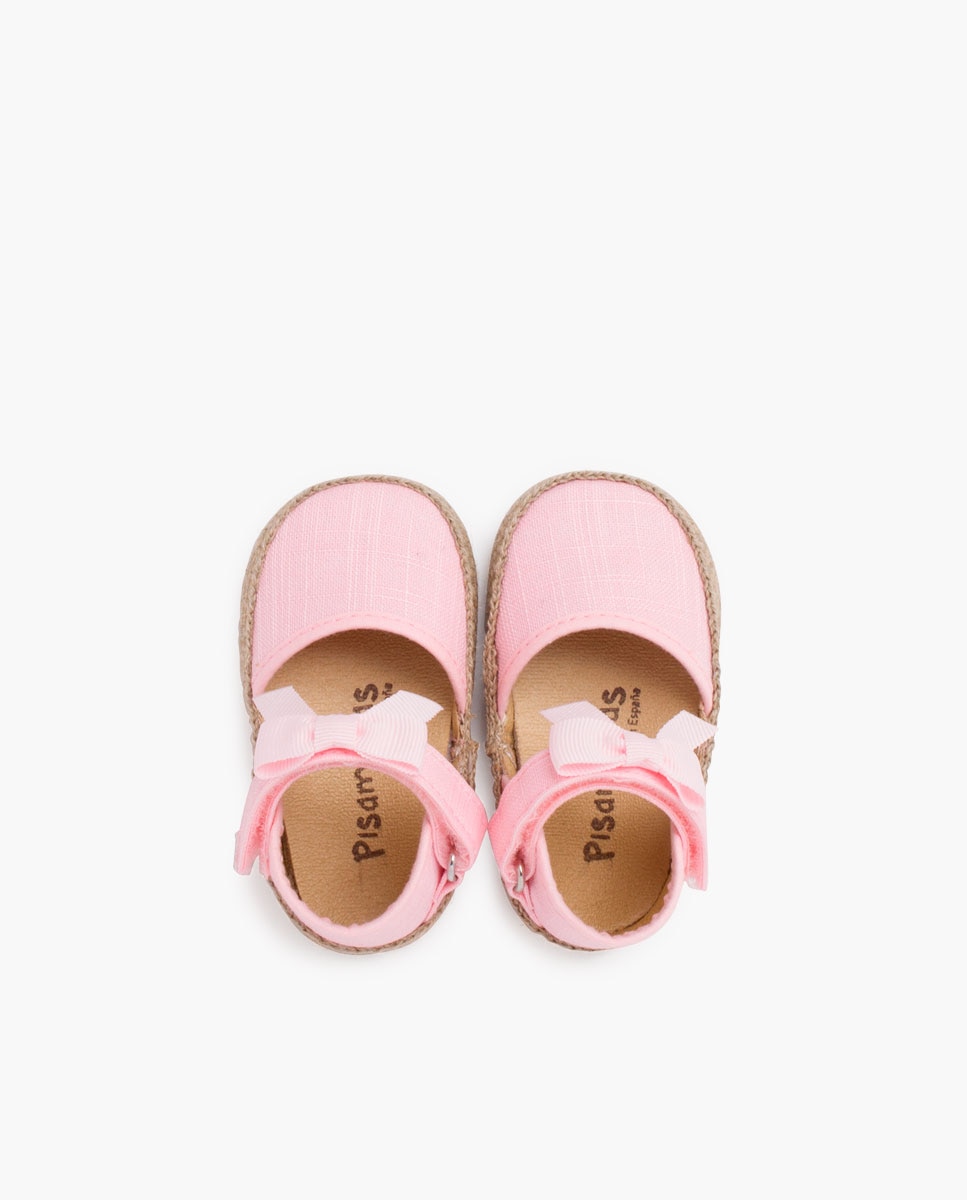 Alpercatas para Bebé com Adorno de Laço e Borboleta Rosa-claro-4