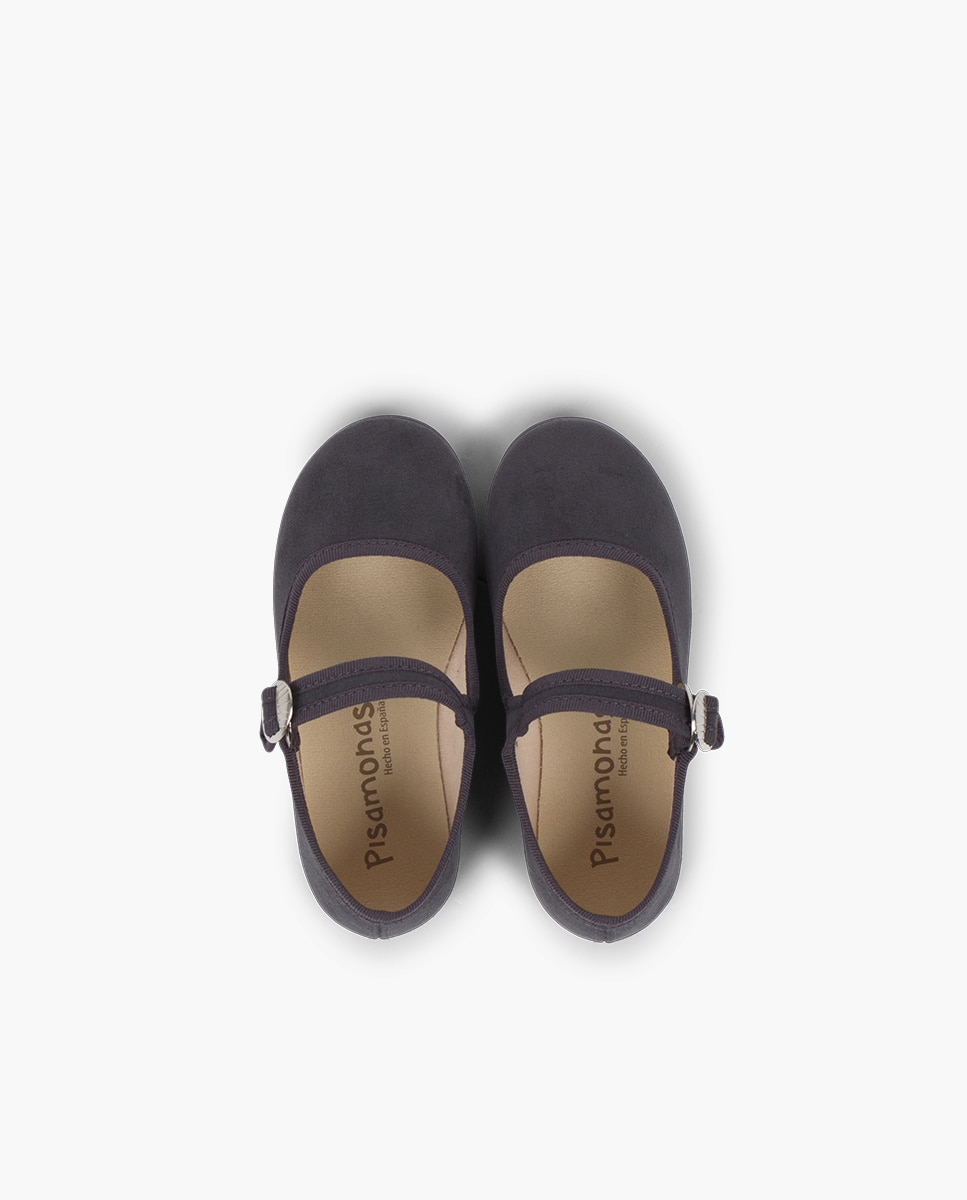 Merceditas Infantil Bamara com Fivela Japonesa Cinzento-escuro-4