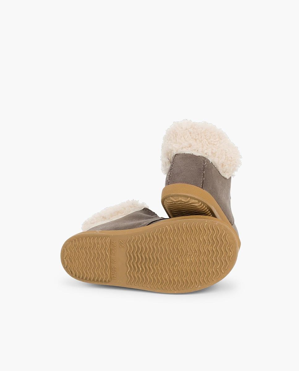 Botas para Bebé com Pelo de Ovelha Taupe-3