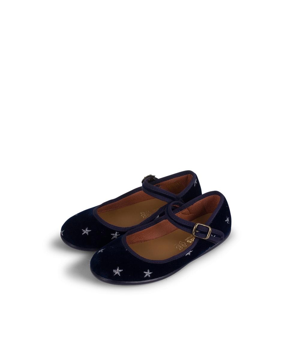 Merceditas Decotadas de Veludo com Estrelas Azul-marinho-3