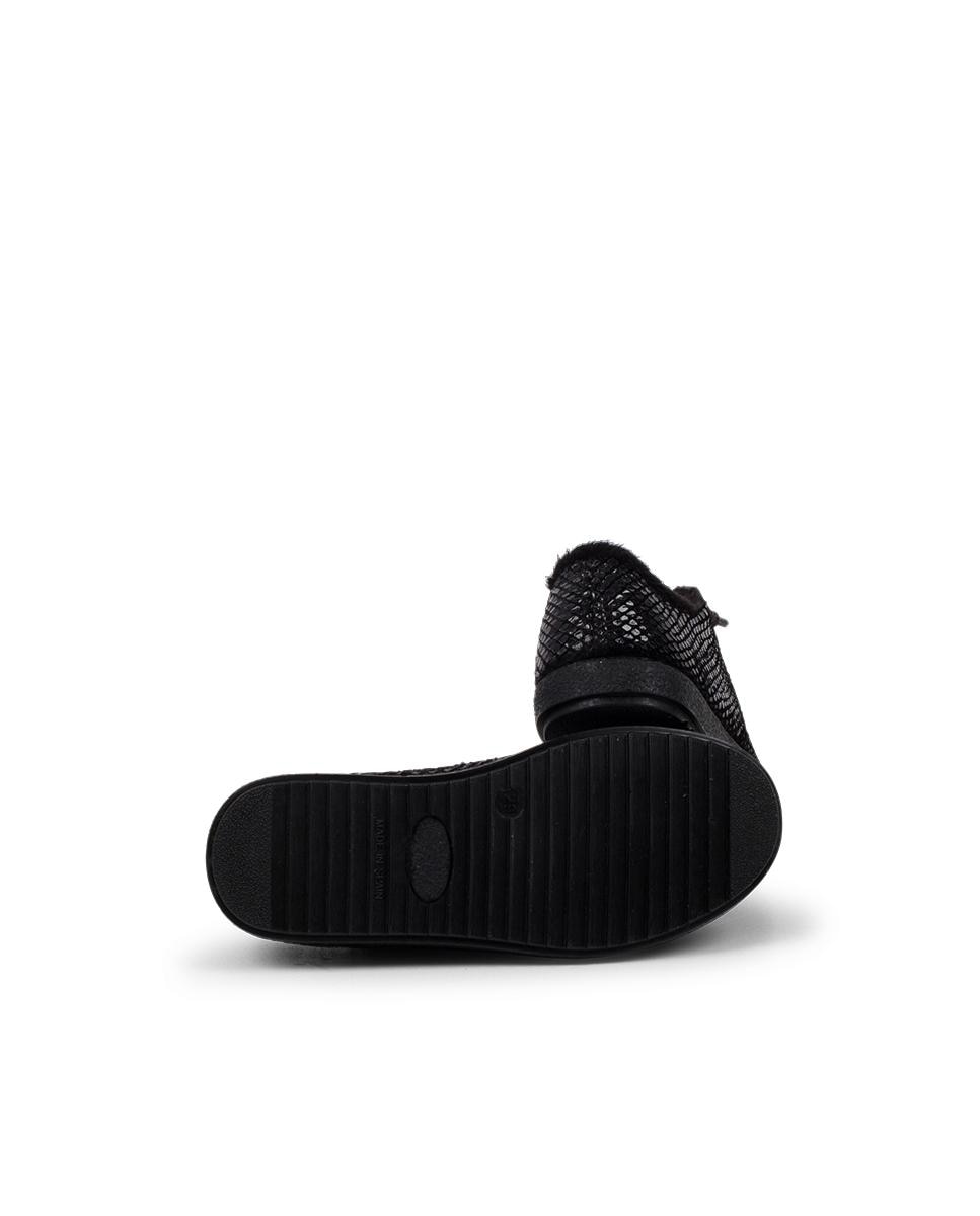 Sapatilhas de Lona Infantil Animal Print de Serpente com Forro Pisamonas Preto-2