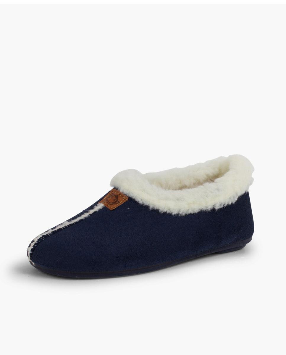 Pantufas de Menino Bamara forro felpudo em Camel Azul-marinho-2