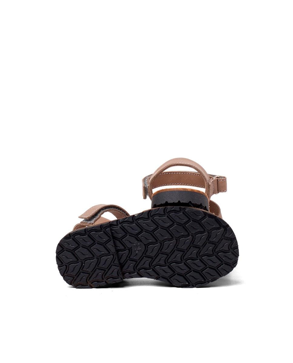 Menorquinas de Criança Avarcas Nobuck com Velcro Taupe-3