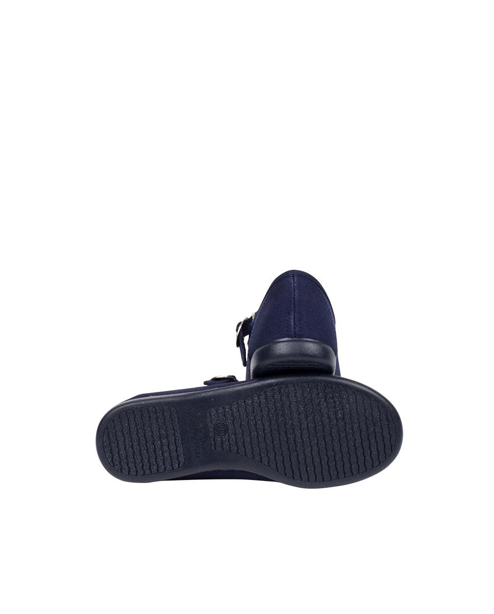 Merceditas infantis em lona com fivela japonesa Azul-marinho-3