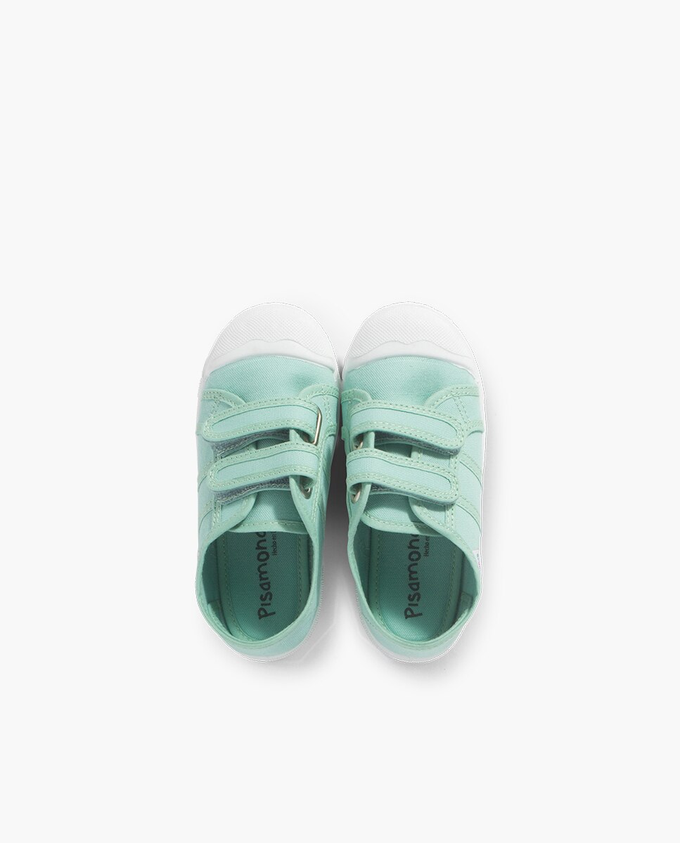 Sapatilhas de Lona Infantil com Velcro Verde-4