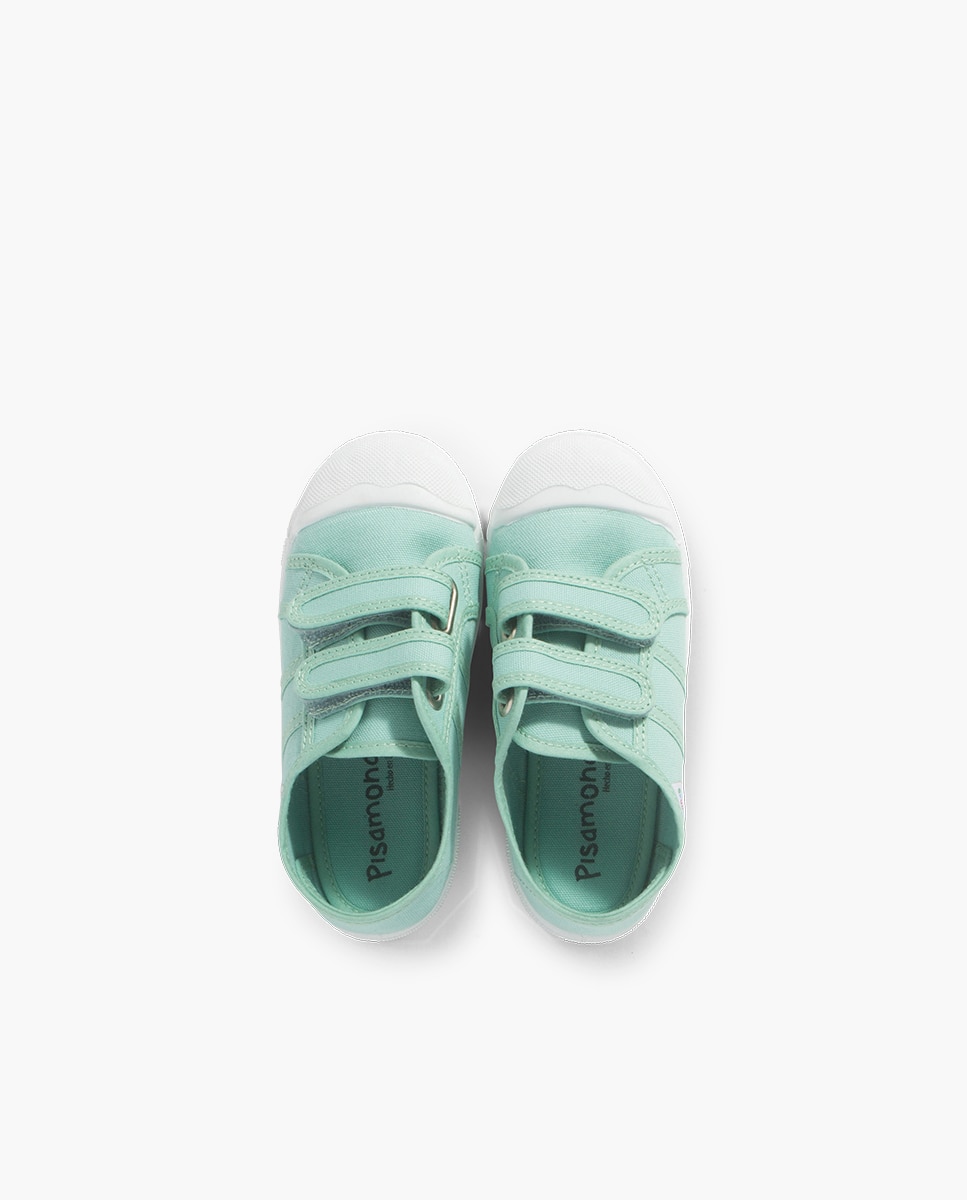 Sapatilhas de Lona Infantil com Velcro Verde-claro-4