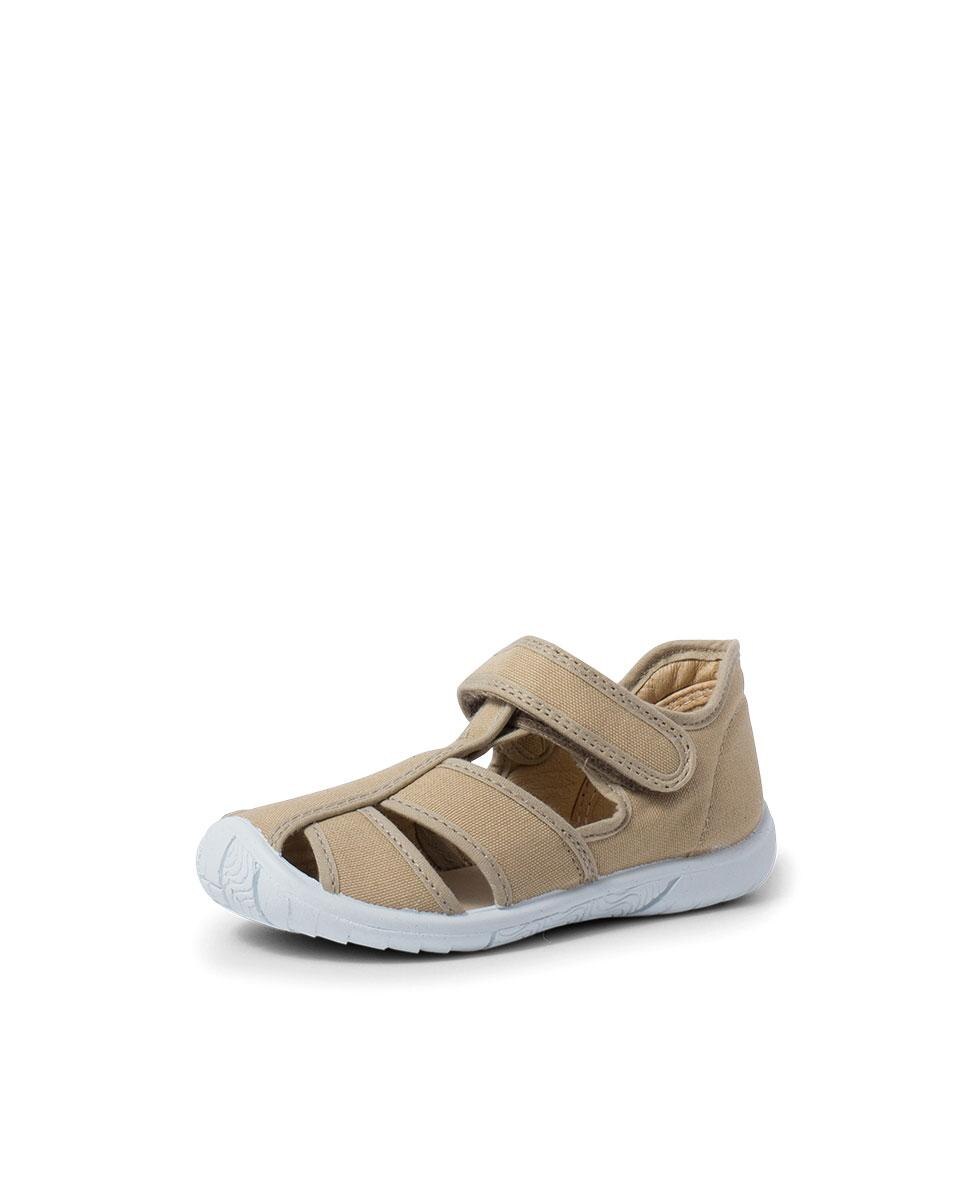 Sandálias para Bebé com Velcro e Biqueira Bege-2