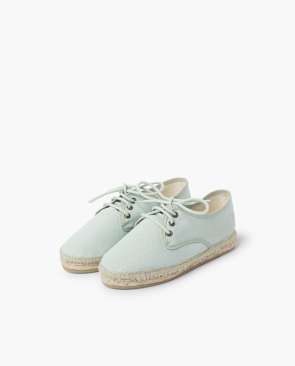 Sapatos com Atacadores Infantil com Sola de Alpercata Água-marinha-3